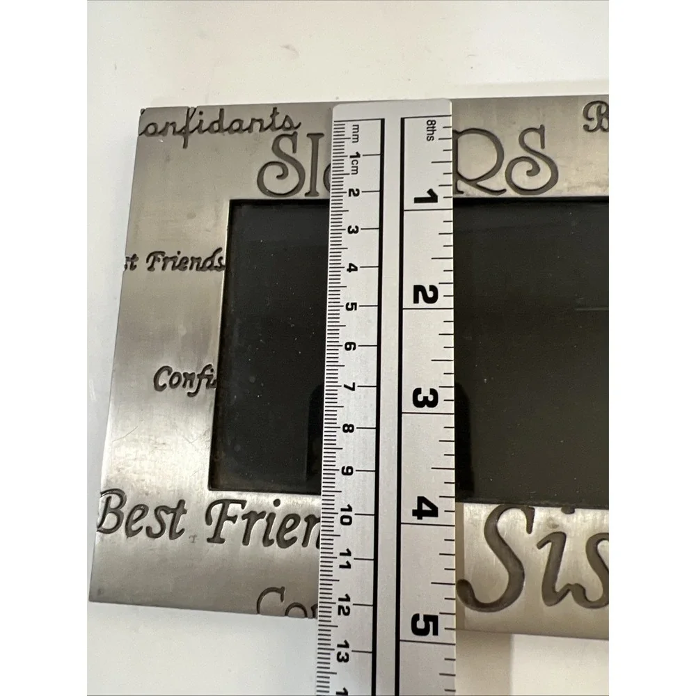 Lot Of 2 Picture Frames Silver 4x6‎ Sisters Memories  Best Friends Family Photos